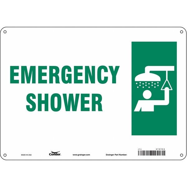 Safety Sign, 10 in Height, 14 in Width, Aluminum, Horizontal Rectangle, English, 470Y02