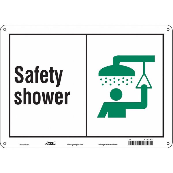 Safety Sign, 10 in Height, 14 in Width, Aluminum, Horizontal Rectangle, English, 470Z95