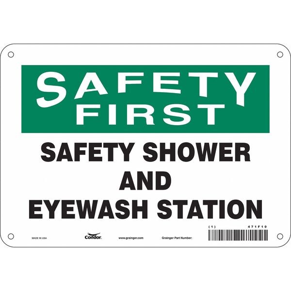 Safety Sign, 7 in Height, 10 in Width, Aluminum, Vertical Rectangle, English, 471F10