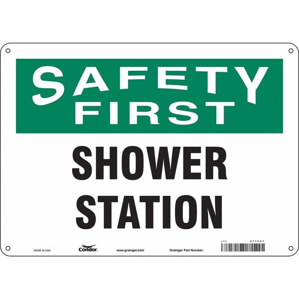 Safety Sign, 10 in Height, 14 in Width, Aluminum, Horizontal Rectangle, English, 471F27