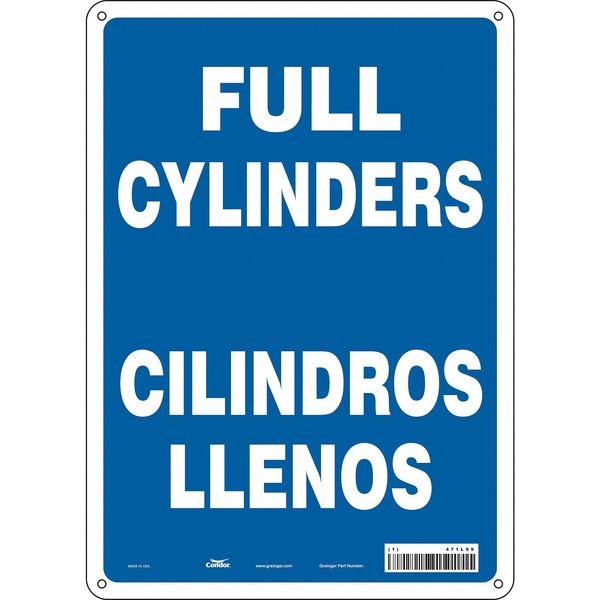 Safety Sign, 14 in Height, 10 in Width, Aluminum, Vertical Rectangle, English, Spanish, 471L99
