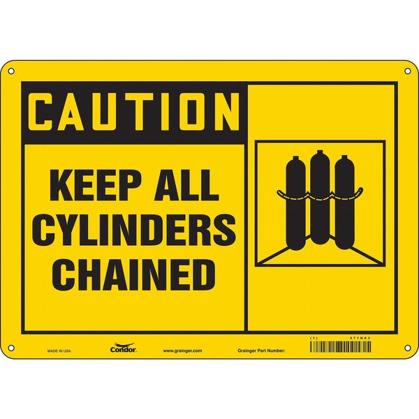 Safety Sign, 10 in Height, 14 in Width, Aluminum, Horizontal Rectangle, English, 471N83