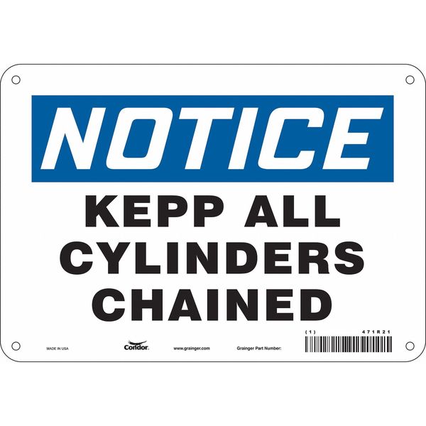 Safety Sign, 7 in Height, 10 in Width, Aluminum, Vertical Rectangle, English, 471R21