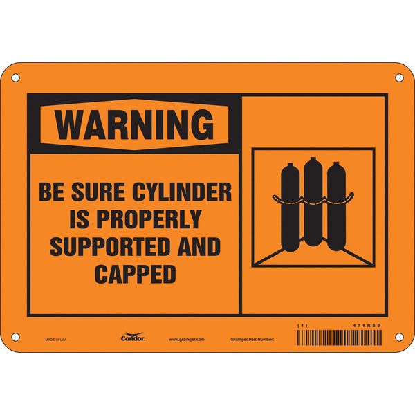 Safety Sign, 7 in Height, 10 in Width, Aluminum, Vertical Rectangle, English, 471R59