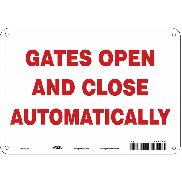 Safety Sign, 7 in Height, 10 in Width, Aluminum, Vertical Rectangle, English, 471V98