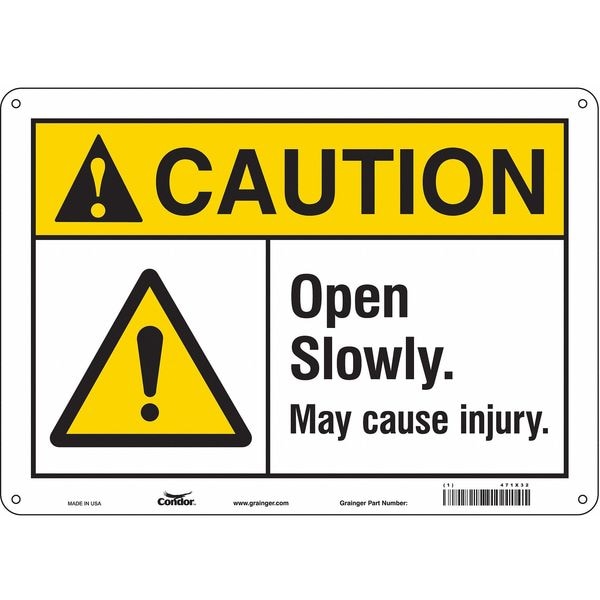 Safety Sign, 10 in Height, 14 in Width, Aluminum, Horizontal Rectangle, English, 471X32
