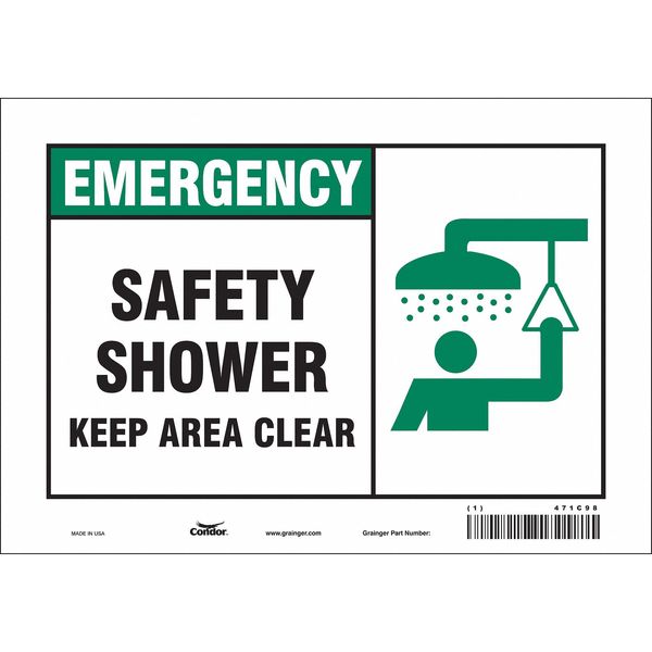 Safety Sign, 7 in Height, 10 in Width, Vinyl, Vertical Rectangle, English, 471C98