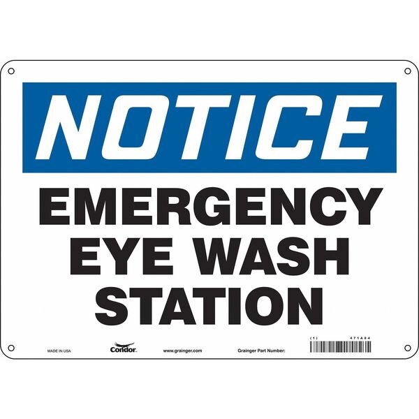 Safety Sign, 10 in Height, 14 in Width, Aluminum, Horizontal Rectangle, English, 471A84