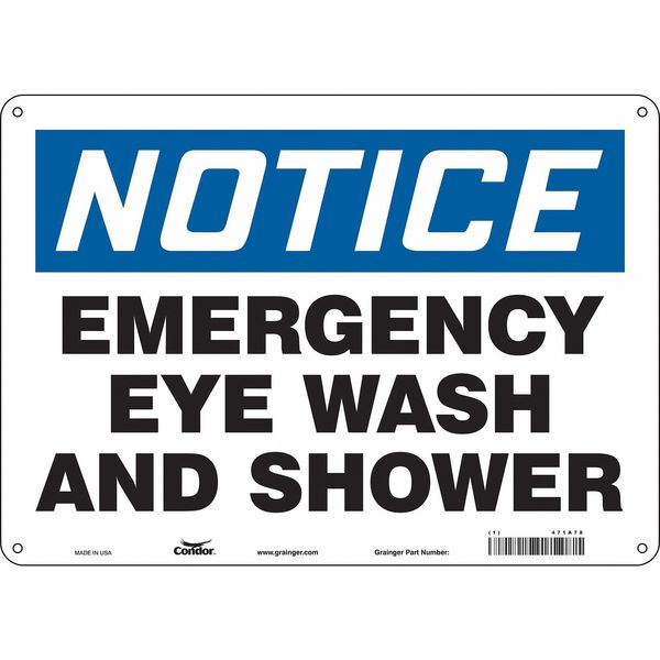 Safety Sign, 10 in Height, 14 in Width, Aluminum, Horizontal Rectangle, English, 471A78