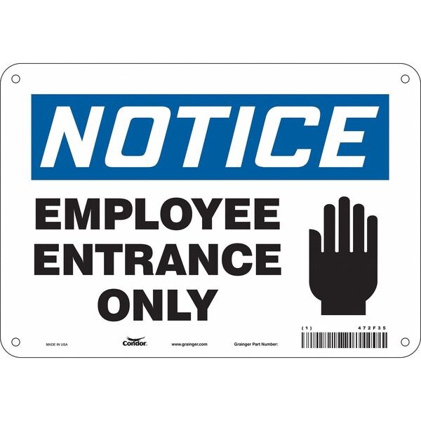 Safety Sign, 7 in Height, 10 in Width, Aluminum, Vertical Rectangle, English, 472F35