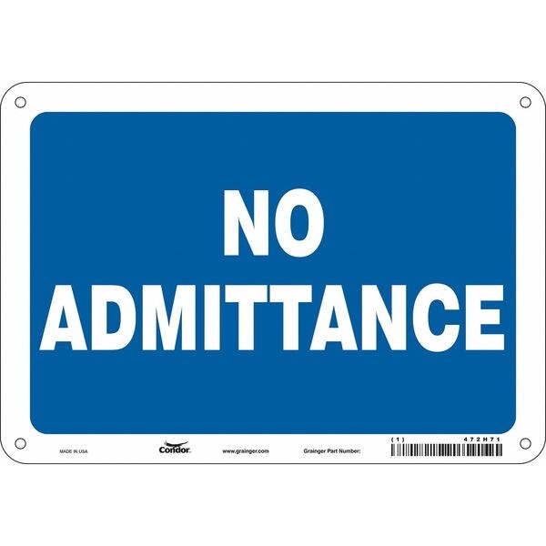 Safety Sign, 7 in Height, 10 in Width, Aluminum, Vertical Rectangle, English, 472H71