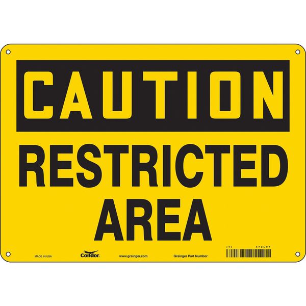 Safety Sign, 10 in Height, 14 in Width, Aluminum, Horizontal Rectangle, English, 472L07