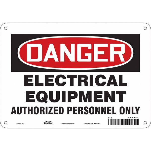 Safety Sign, 7 in Height, 10 in Width, Aluminum, Vertical Rectangle, English, 472N93