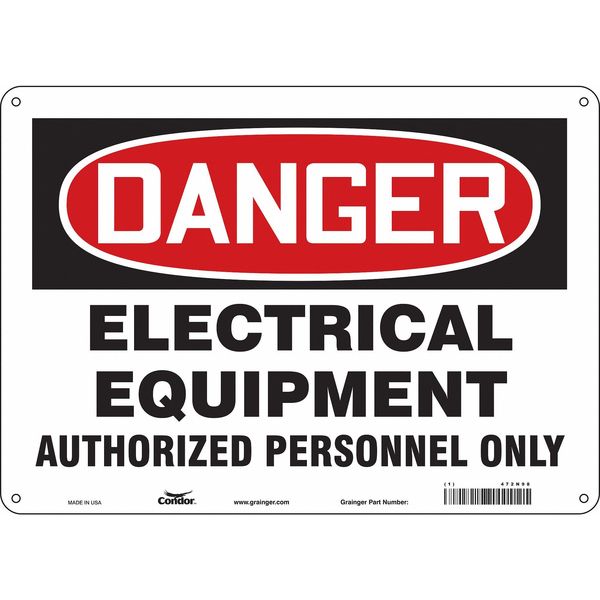 Safety Sign, 10 in Height, 14 in Width, Polyethylene, Horizontal Rectangle, English, 472N98