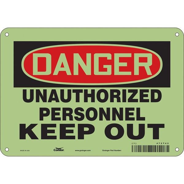 Safety Sign, 7 in Height, 10 in Width, Polyethylene, Vertical Rectangle, English, 472T42