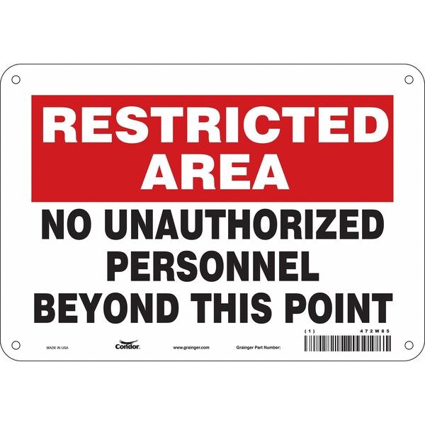 Safety Sign, 7 in Height, 10 in Width, Aluminum, Vertical Rectangle, English, 472W85