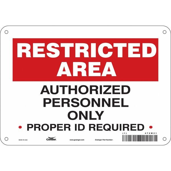 Safety Sign, 7 in Height, 10 in Width, Aluminum, Vertical Rectangle, English, 472W21