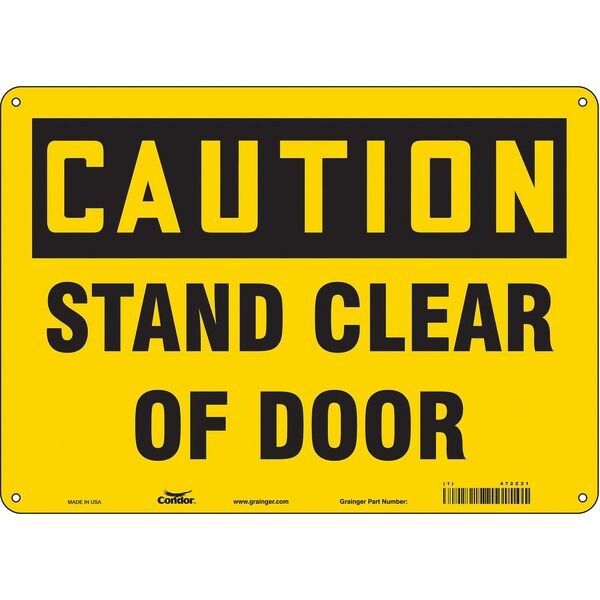 Safety Sign, 10 in Height, 14 in Width, Aluminum, Horizontal Rectangle, English, 472Z21