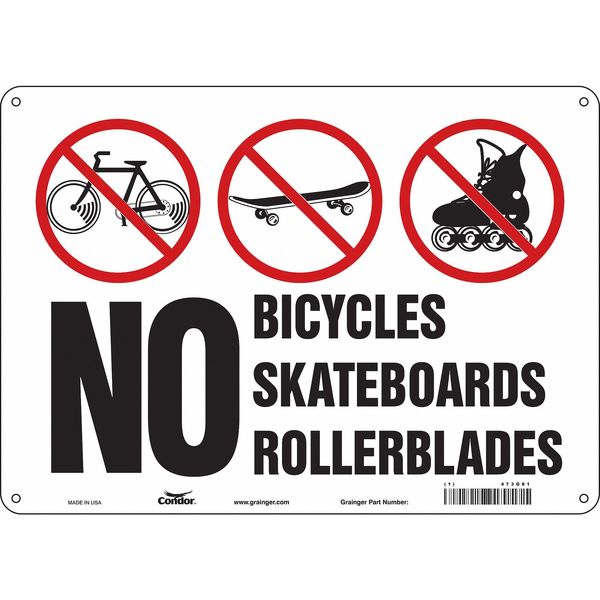 Safety Sign, 10 in Height, 14 in Width, Aluminum, Horizontal Rectangle, English, 473G81