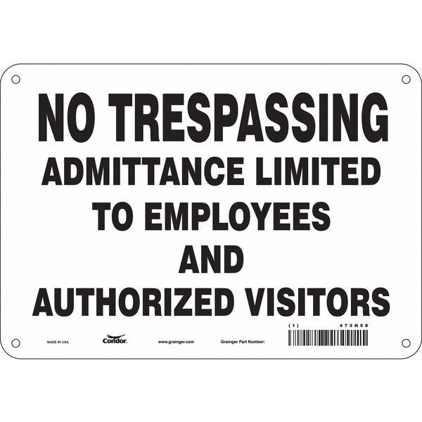 Safety Sign, 7 in Height, 10 in Width, Aluminum, Vertical Rectangle, English, 473H58