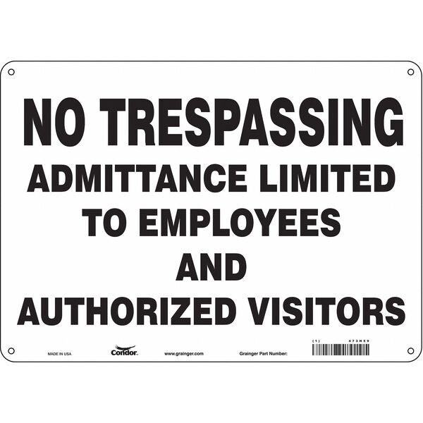 Safety Sign, 10 in Height, 14 in Width, Aluminum, Horizontal Rectangle, English, 473H59