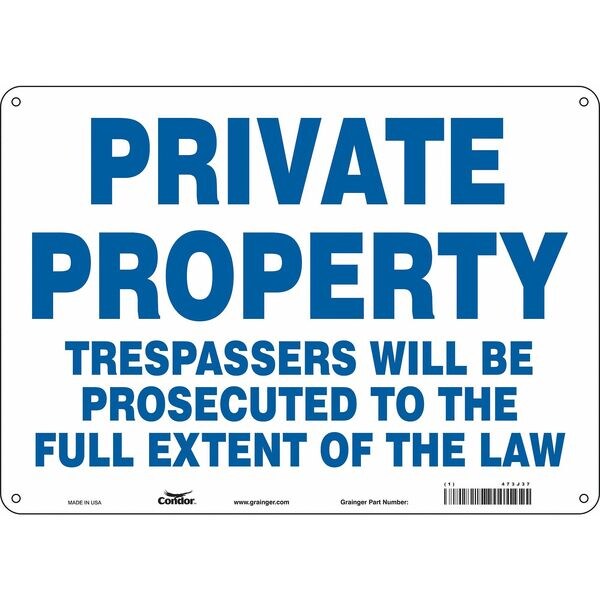 Safety Sign, 10 in Height, 14 in Width, Aluminum, Horizontal Rectangle, English, 473J37