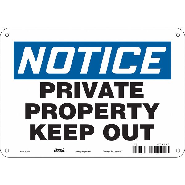 Safety Sign, 7 in Height, 10 in Width, Aluminum, Vertical Rectangle, English, 473L47