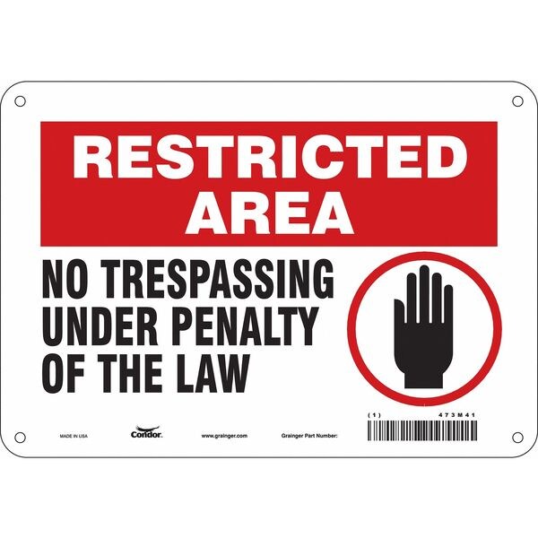 Safety Sign, 7 in Height, 10 in Width, Aluminum, Vertical Rectangle, English, 473M41