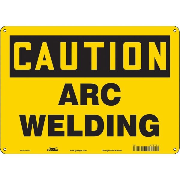 Safety Sign, 10 in Height, 14 in Width, Aluminum, Horizontal Rectangle, English, 473V86