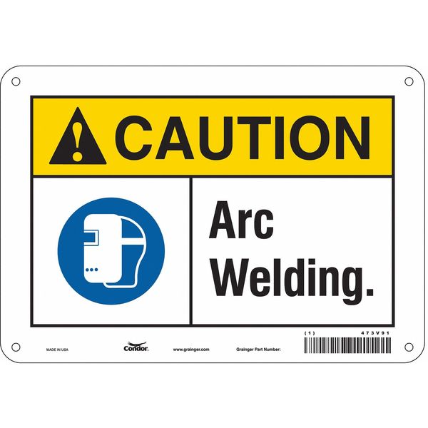Safety Sign, 7 in Height, 10 in Width, Aluminum, Vertical Rectangle, English, 473V91