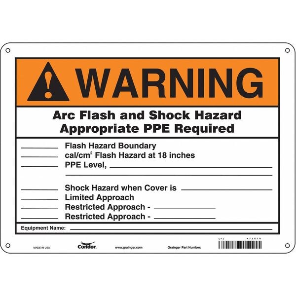Safety Sign, 10 in Height, 14 in Width, Aluminum, Horizontal Rectangle, English, 473X70