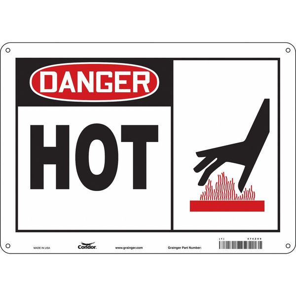 Safety Sign, 10 in Height, 14 in Width, Polyethylene, Horizontal Rectangle, English, 474Z09