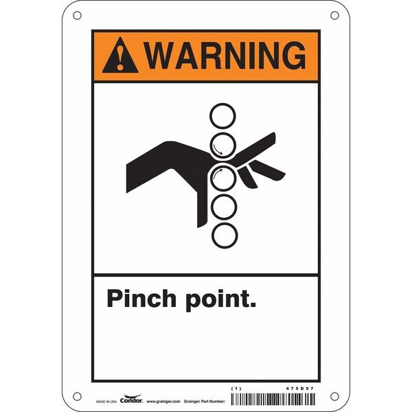 Safety Sign, 10 in Height, 7 in Width, Aluminum, Horizontal Rectangle, English, 475D97