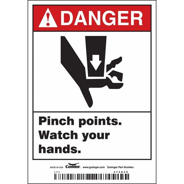Safety Sign, 5 in Height, 3 1/2 in Width, Vinyl, Vertical Rectangle, English
