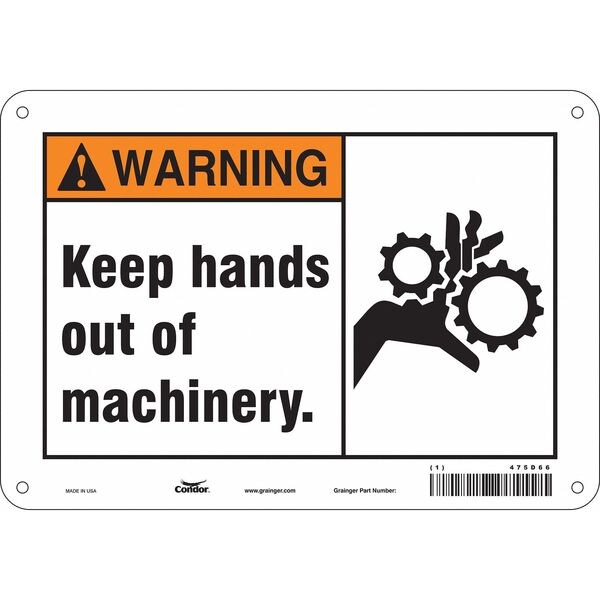 Safety Sign, 7 in Height, 10 in Width, Aluminum, Vertical Rectangle, English, 475D66