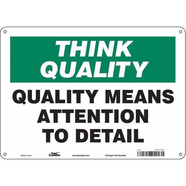 Safety Sign, 10 in Height, 14 in Width, Aluminum, Horizontal Rectangle, English, 475J56