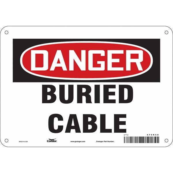 Safety Sign, 7 in Height, 10 in Width, Aluminum, Vertical Rectangle, English, 475K58