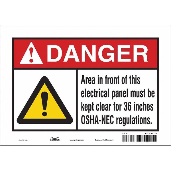 Safety Sign, 7 in Height, 10 in Width, Vinyl, Vertical Rectangle, English, 475N79