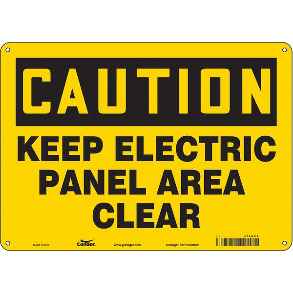 Safety Sign, 10 in Height, 14 in Width, Aluminum, Horizontal Rectangle, English, 475N23