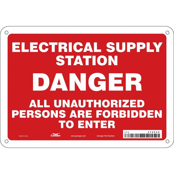 Safety Sign, 7 in Height, 10 in Width, Aluminum, Vertical Rectangle, English, 475P25
