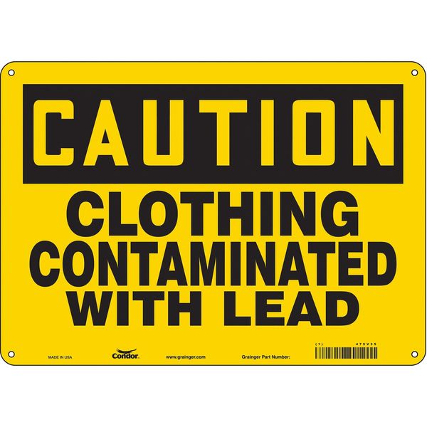 Safety Sign, 10 in Height, 14 in Width, Aluminum, Horizontal Rectangle, English, 475V35