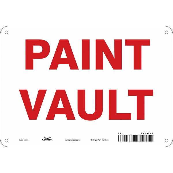 Safety Sign, 7 in Height, 10 in Width, Aluminum, Vertical Rectangle, English, 475W36