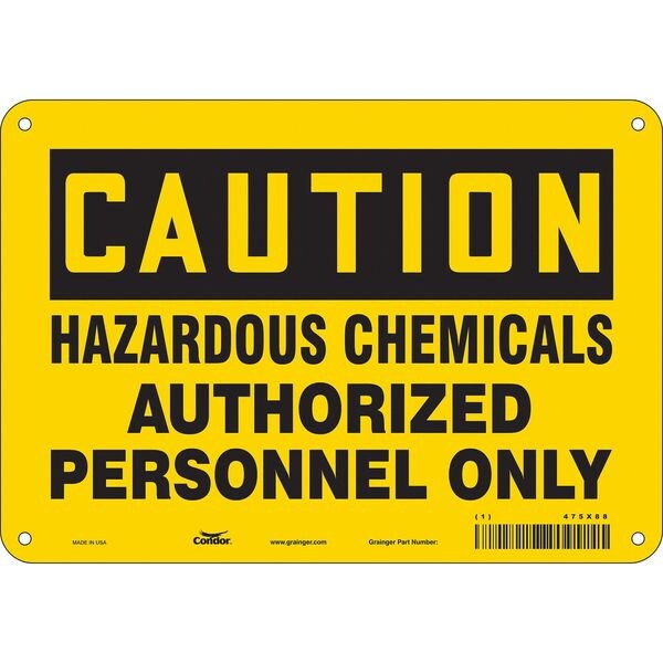 Chemical Sign, 7 in H, 10 in W, Vertical Rectangle, English, 475X88