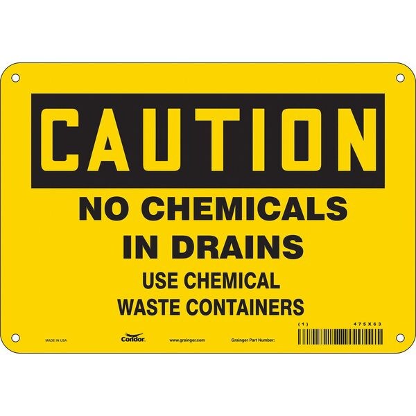 Chemical Sign, 7 in H, 10 in W, Vertical Rectangle, English, 475X63
