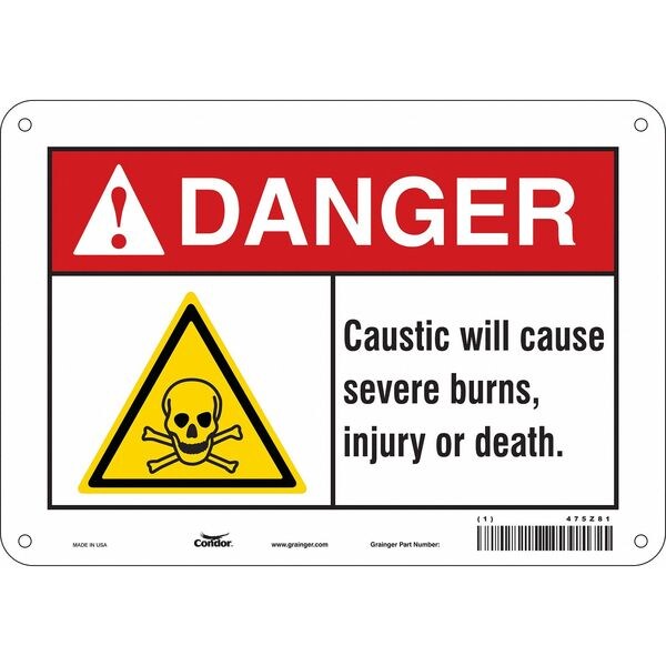 Safety Sign, 7 in Height, 10 in Width, Aluminum, Vertical Rectangle, English, 475Z81