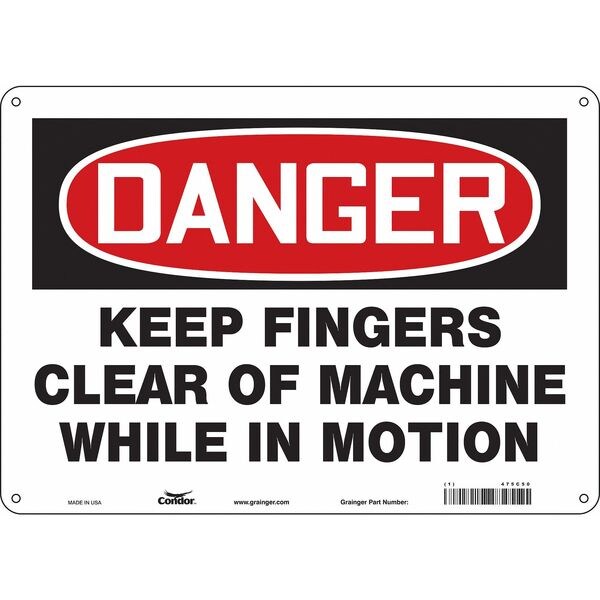 Safety Sign, 10 in Height, 14 in Width, Aluminum, Horizontal Rectangle, English, 475C50