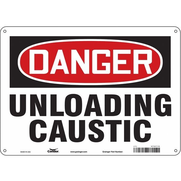 Safety Sign, 10 in Height, 14 in Width, Aluminum, Horizontal Rectangle, English, 476F10