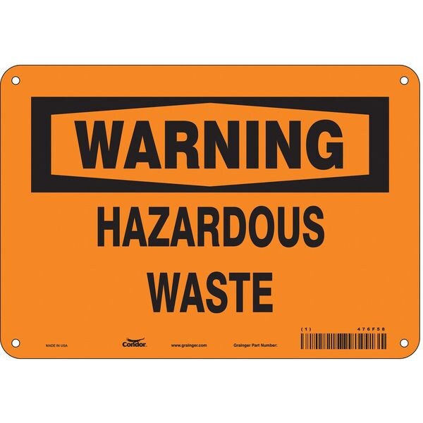 Safety Sign, 7 in Height, 10 in Width, Aluminum, Vertical Rectangle, English, 476F58
