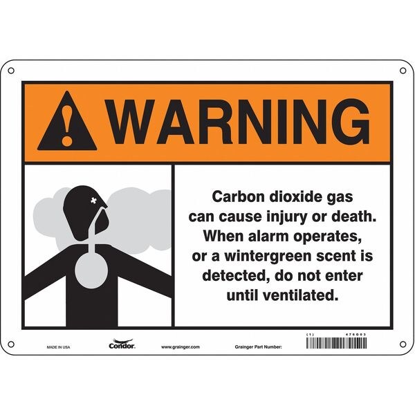 Chemical Sign, 10 in H, 14 in W, Horizontal Rectangle, English, 476G03