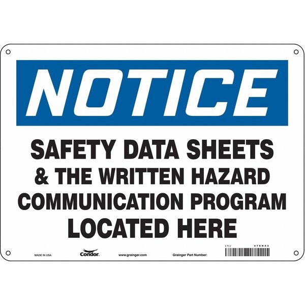 Safety Sign, 10 in x 14 in, Aluminum